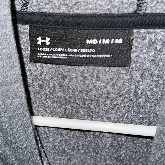 Womens under armour oversized tapered hoodie front cross logo size medium gray - Picture 5 of 5